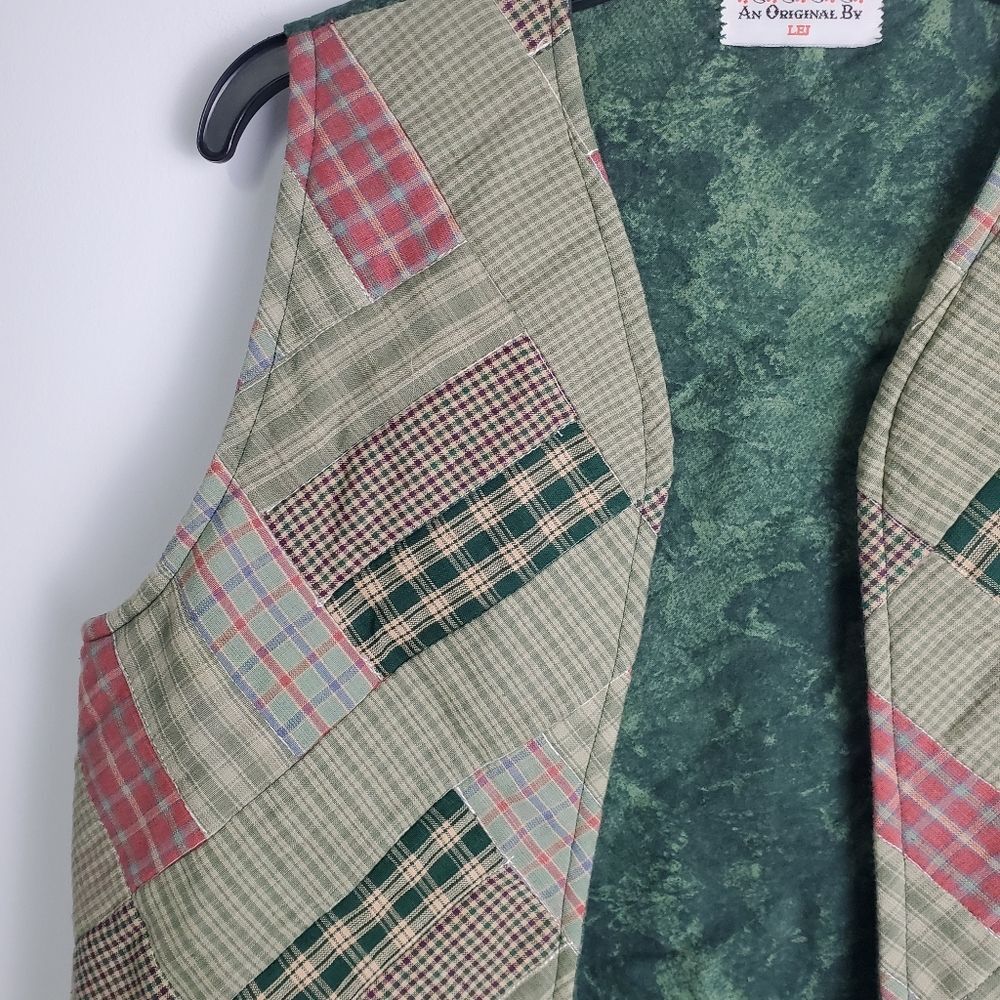 Patchwork Quilted Vest Size Medium - image 2